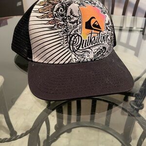 Quiksilver Black and Red Trucker Cap